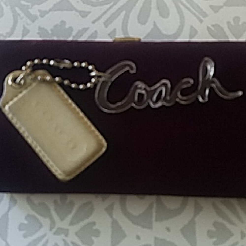 2X Vintage Coach Bag Charm Keychain Tag & Transparent Logo - Picture 9 of 9